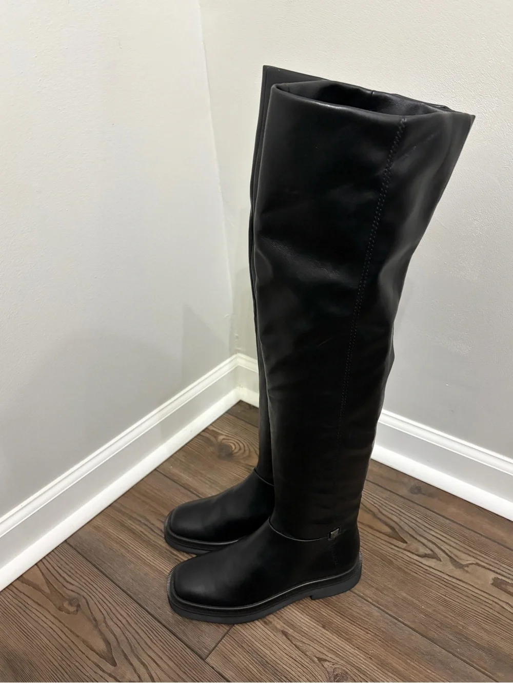 Franco Sarto Black Over-the-Knee Stretch Boots